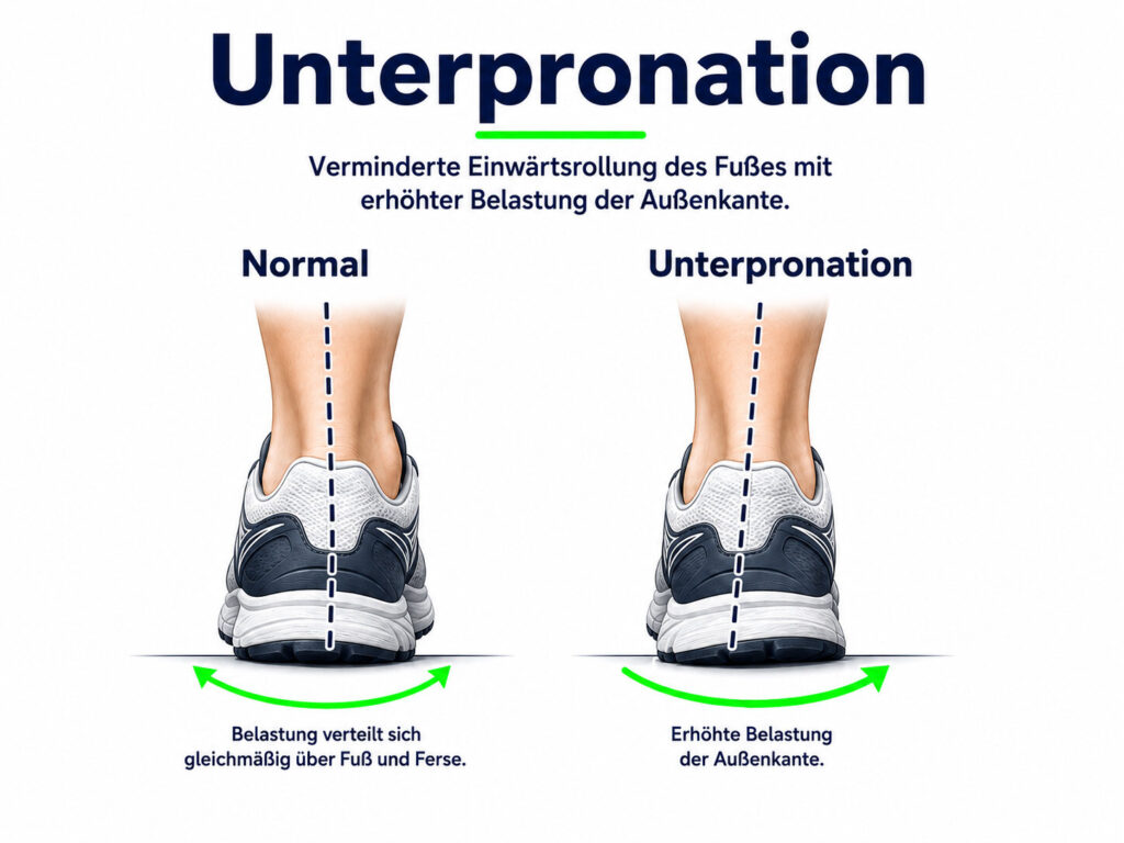Unterpronation: Glossar-Infografik