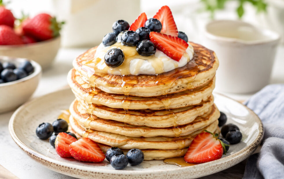 High-Protein-Pancakes mit Skyr und Beeren